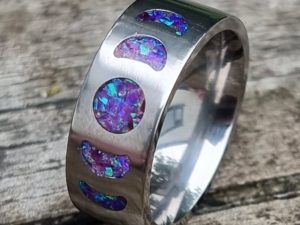 Moon Phase Titanium Ring