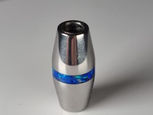 Blue Opal Inlay Stainless Long Bead