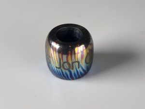 Example Timascus Personalised Bead